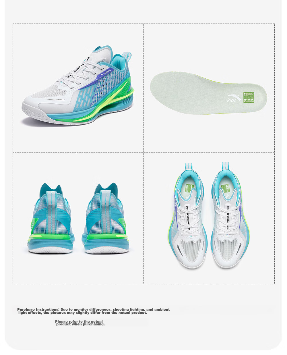 Anta Kids Sports Shoes Boys Big Kids 2026 Summer Basketball Series Wind Tunnel Basketball Shoes 312621111 12